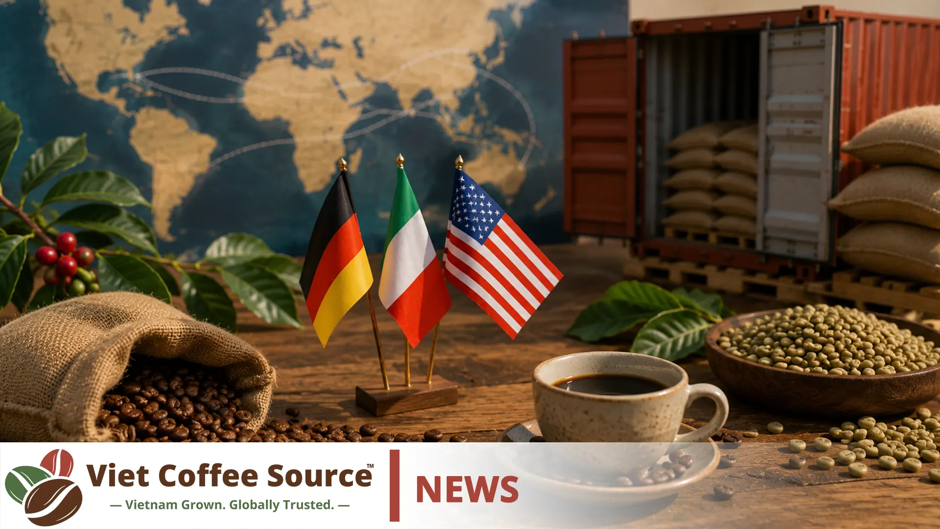 Germany, Italy and the US Remain Top Buyers of Vietnamese Coffee in H1 2026